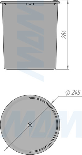 Размеры ведра TWIST 12 л для мусора (артикул STP001-12)