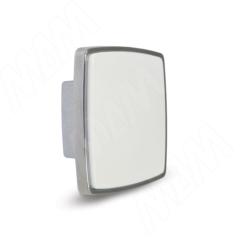 SALIX Ручка-кнопка хром/белый фото товара 1 - A-1465.P1-G2