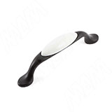 Ручка-скоба 96мм черный матовый/керамика