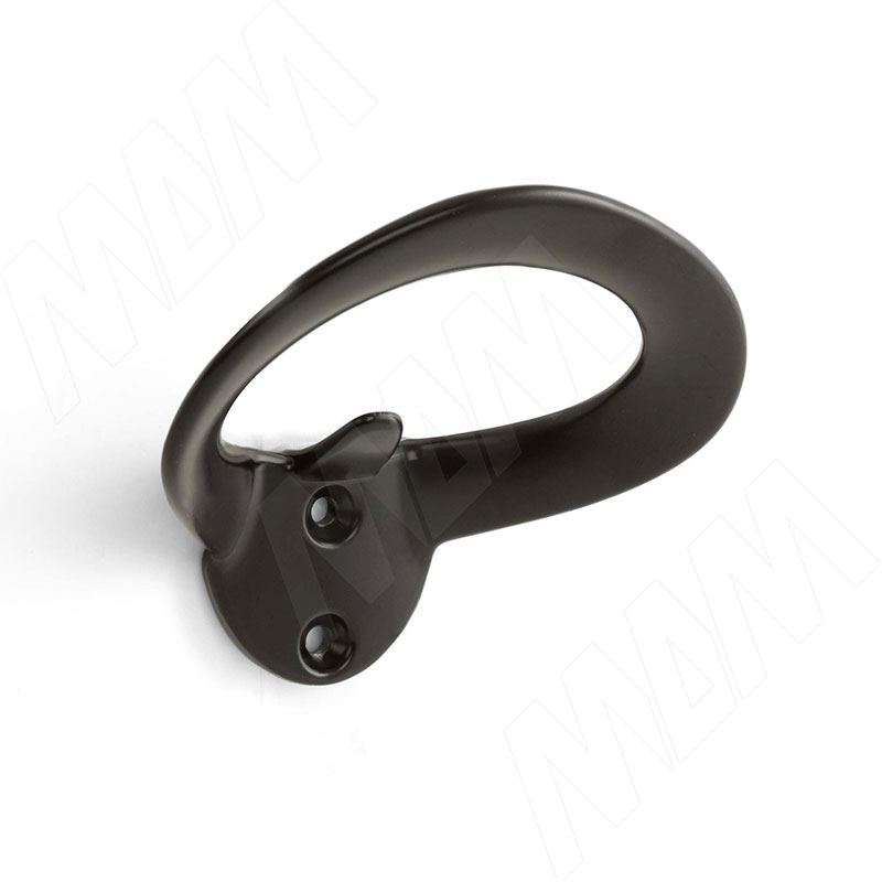 Крючок двухрожковый черный матовый фото товара 1 - HK.44.BLM