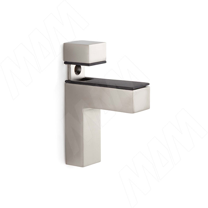 КВАДРО МИДИ Менсолодержатель для деревянных и стеклянных полок 0-37 мм, никель матовый фото товара 1 - SHH.02.SN