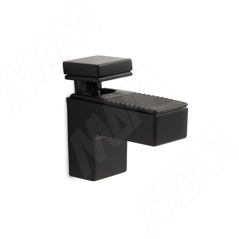 КВАДРО МИНИ Менсолодержатель для деревянных и стеклянных полок 0-25 мм, черный матовый фото товара 1 - SHH.03.BLM