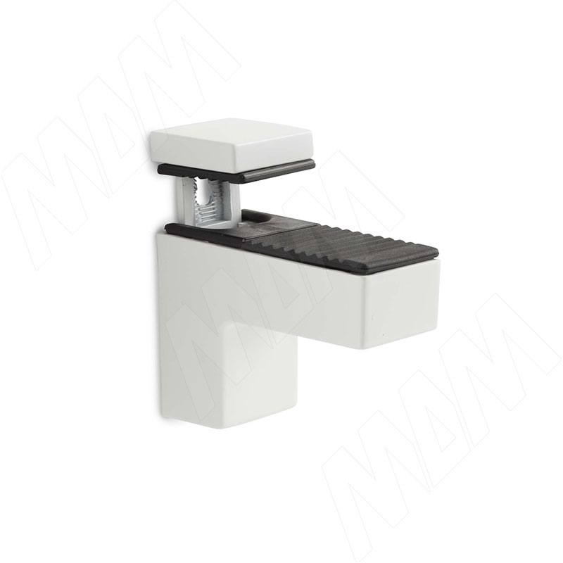 КВАДРО МИНИ Менсолодержатель для деревянных и стеклянных полок 0-25 мм, белый матовый фото товара 1 - SHH.03.WTM