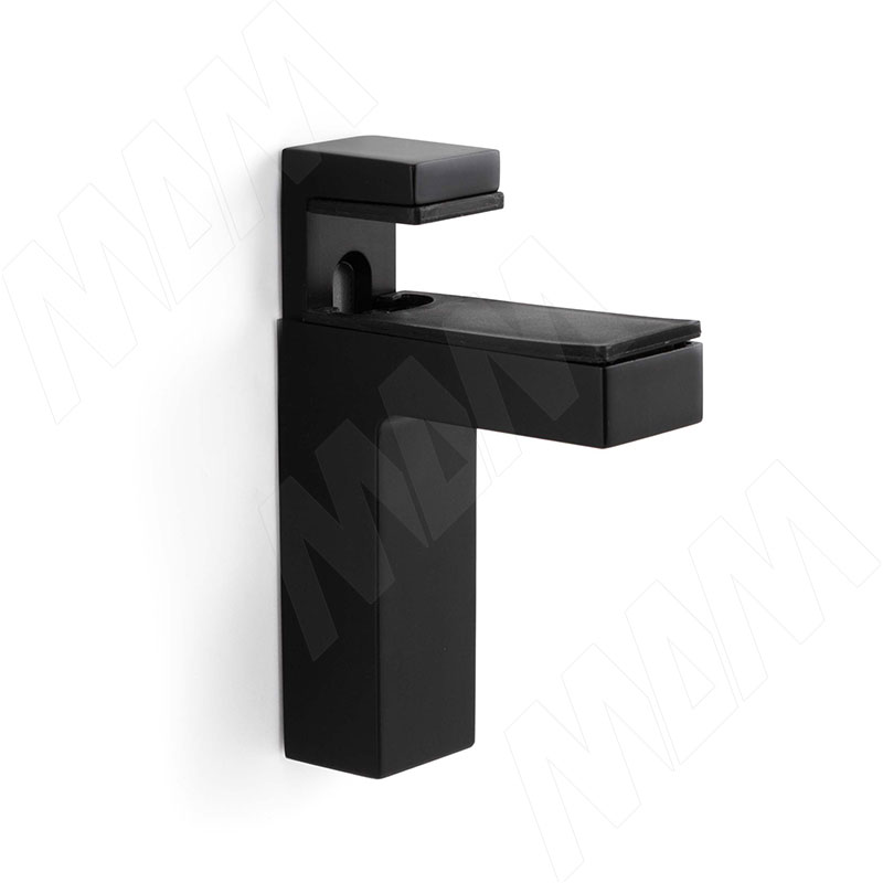 КВАДРО МАКСИ Менсолодержатель для деревянных и стеклянных полок 0-50 мм, черный матовый фото товара 1 - SHH.05.BLM