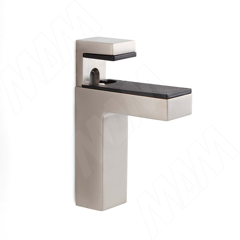 КВАДРО МАКСИ Менсолодержатель для деревянных и стеклянных полок 0-50 мм, никель матовый фото товара 1 - SHH.05.SN