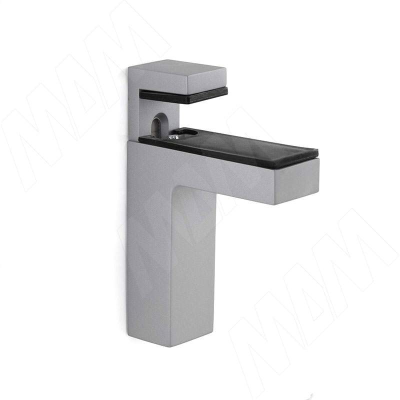 КВАДРО МАКСИ Менсолодержатель для деревянных и стеклянных полок 0-50 мм, хром матовый фото товара 1 - SHH.05.SP