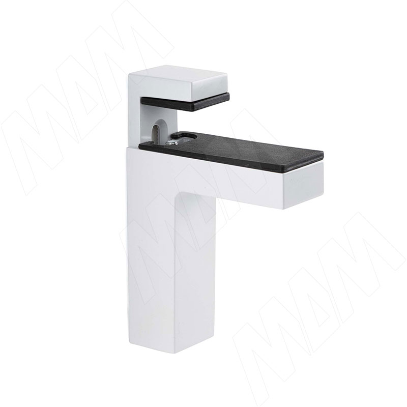 КВАДРО МАКСИ Менсолодержатель для деревянных и стеклянных полок 0-50 мм, белый матовый фото товара 1 - SHH.05.WTM