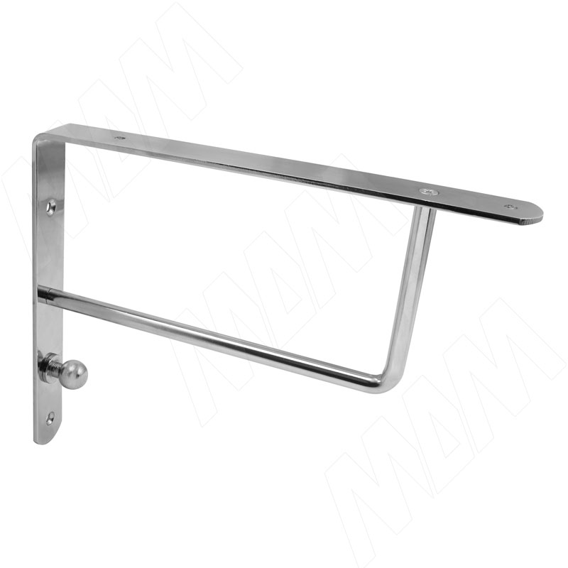 Менсолодержатель для деревянных полок L-245 мм с крючком, хром фото товара 1 - SU60MSC03-CR