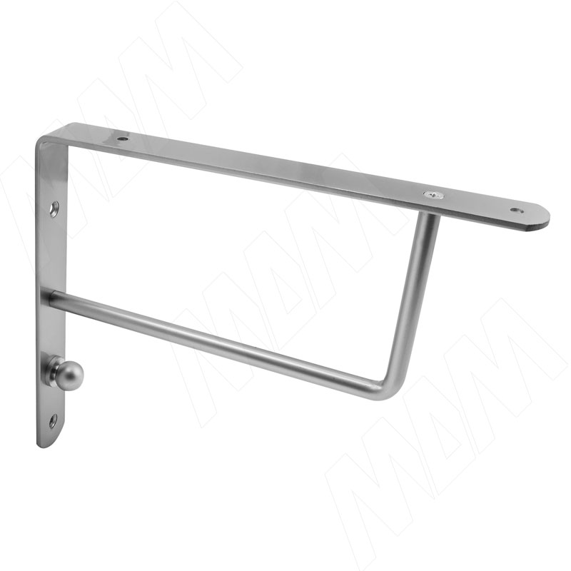 Менсолодержатель для деревянных полок L-245 мм с крючком, хром матовый фото товара 1 - SU60A-MCR