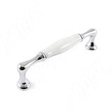 Ручка-скоба 128мм хром/керамика белая