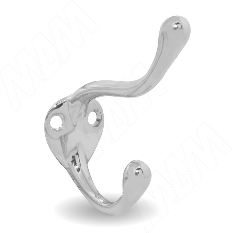 Крючок двухрожковый хром фото товара 1 - WP7104