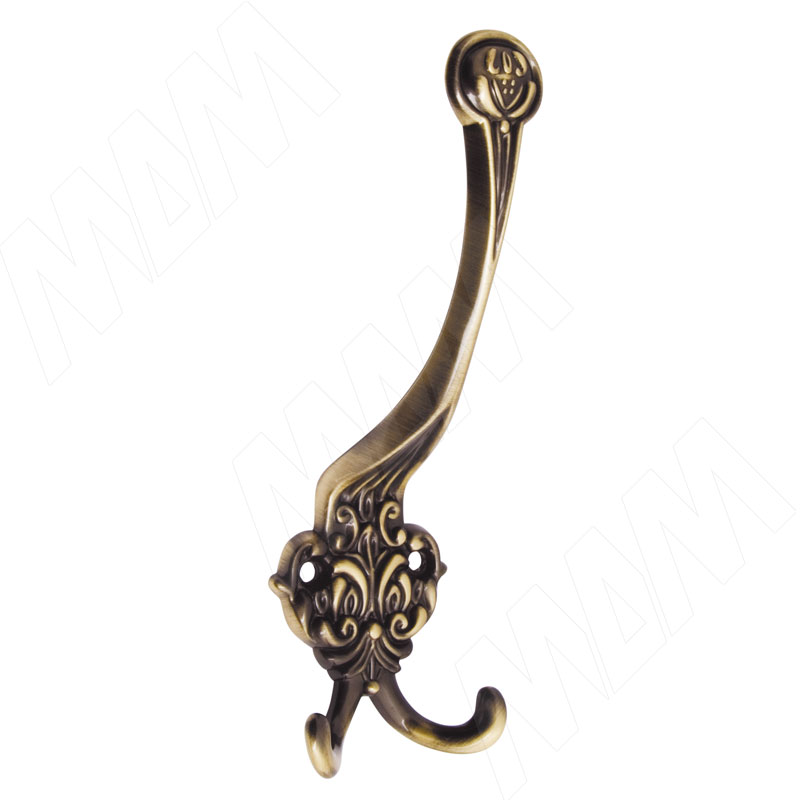 Крючок трехрожковый бронза состаренная фото товара 1 - WP92AB
