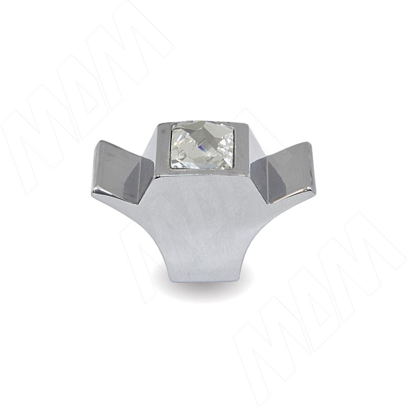 Ручка-кнопка хром с кристаллами Сваровски фото товара 1 - WPO.667.000.KR02