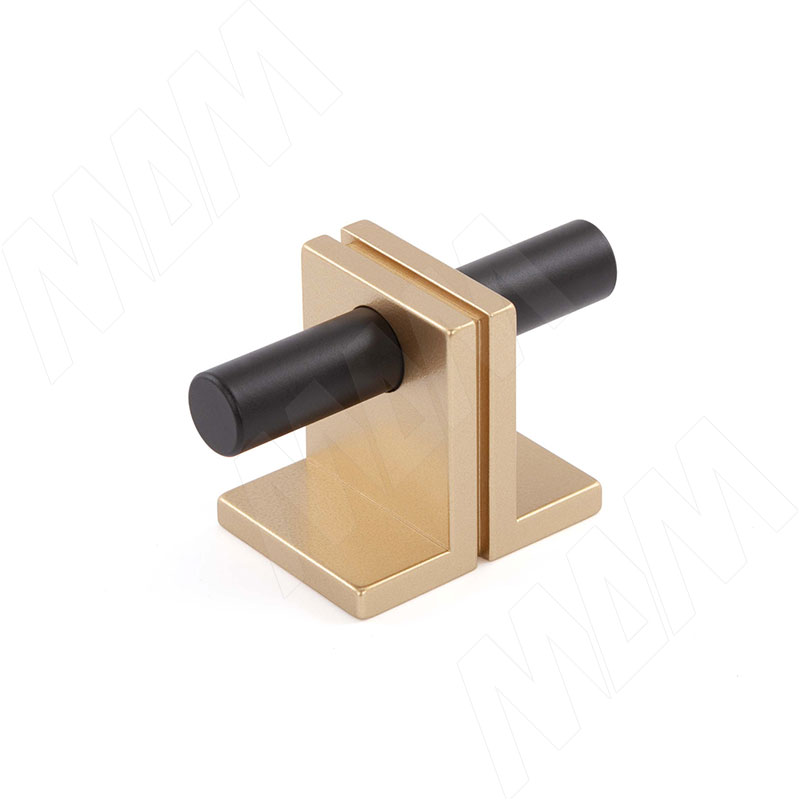 Ручка-кнопка 16мм черный матовый/латунь фото товара 1 - WPO.906.00T.N46C