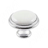 Ручка-кнопка D35мм хром/керамика белая