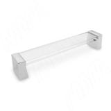 Ручка-скоба 160мм хром/пластик прозрачный BH.83.160.CRCL