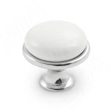 Ручка-кнопка D28мм хром/керамика GP19.G4.WHT.0
