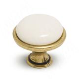 Ручка-кнопка D28мм бронза состаренная/керамика молочная GP190AB/MLK
