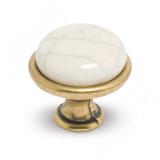 Ручка-кнопка D28мм бронза состаренная/керамика состаренная GP194AB/MLK