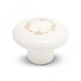 Ручка-кнопка D37мм керамика молочная/золотые узоры GP203/MLK