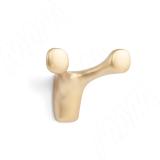 Крючок двухрожковый золото матовое