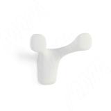 Крючок двухрожковый белый матовый