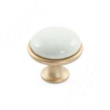 Ручка-кнопка D28мм золото матовое/керамика