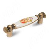 Ручка-скоба 96мм бронза состаренная/керамика фрукты M09.01.84.02