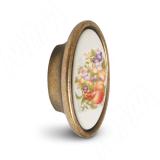 Ручка-кнопка бронза состаренная/керамика фрукты P18.01.84.02