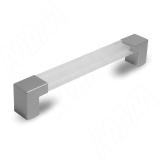 Ручка-скоба 160мм хром матовый/пластик прозрачный UK30118/160