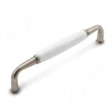 SCANDI Ручка-скоба 128мм никель патинированный/керамика UP16.128.G11.WHT.0