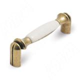 Ручка-скоба 96мм бронза состаренная/керамика UP200AB/MLK