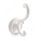 Крючок двухрожковый белый  матовый