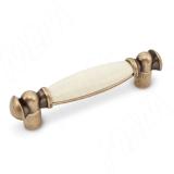 Ручка-скоба 96мм бронза состаренная/керамика молочная WMN.09.01.00.096.D1