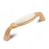 Ручка-скоба 96мм золото матовое Милан/керамика