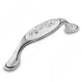 Ручка-скоба 96мм серебро состаренное/керамика серебряные узоры WMN.77.00.P2.096.E8