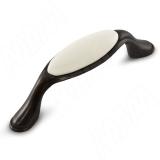 Ручка-скоба 96мм бронза патинированная/керамика WMN.77.01.00.096.B1