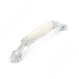 Ручка-скоба 96мм белый/серебро винтаж керамика молочная WMN.84.01.00.096.V4