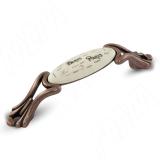 Ручка-скоба 96мм медь состаренная/керамика Paris WMN.93.01.Q4.096.C1