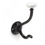 SCANDI Крючок двухрожковый черный матовый/керамика WP72.R31.WHT.0