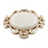 Ручка-кнопка cлоновая кость/золото винтаж, керамика белые узоры WPO.41.01.G9.000.V5