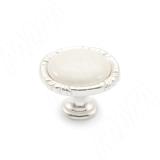 Ручка-кнопка серебро Венецианское/керамика молочная