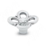 Ручка-кнопка белый/серебро винтаж WPO.636.031.00V4