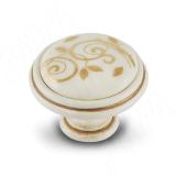 Ручка-кнопка D35мм cлоновая кость/золото винтаж керамика золотые узоры