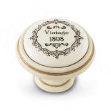 Ручка-кнопка D35мм cлоновая кость/золото винтаж керамика Vintage WPO.77.01.Q3.000.T5