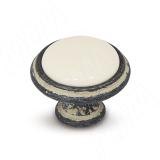 Ручка-кнопка D30мм серебро черненое/слоновая кость керамика молочная WPO.771.000.00C2