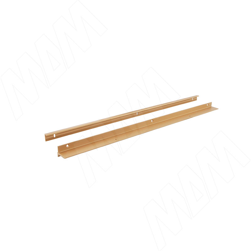 EUS Менсолодержатель для деревянных полок 16-20мм золото матовое (краска), L=600 мм (1 шт) фото товара 5 - EUS.600.GL