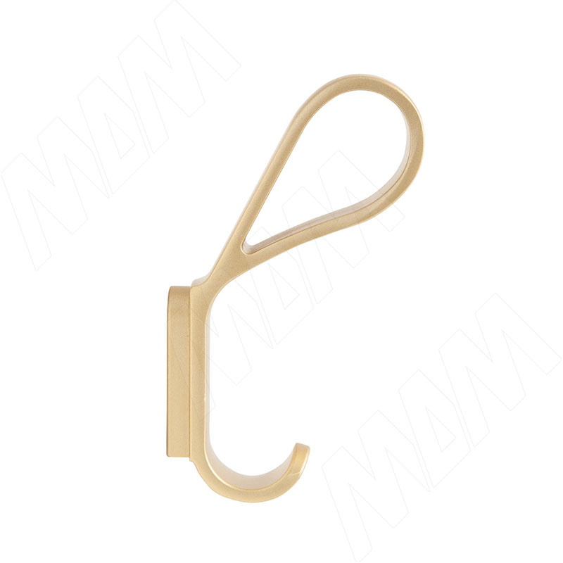 Крючок двухрожковый золото матовое фото товара 2 - HK.43.GA