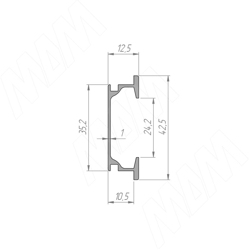 Профиль-ручка крепление саморезами алюминий матовый (анод), L-3000мм фото товара 3 - PH.RU21.3000.AL PR