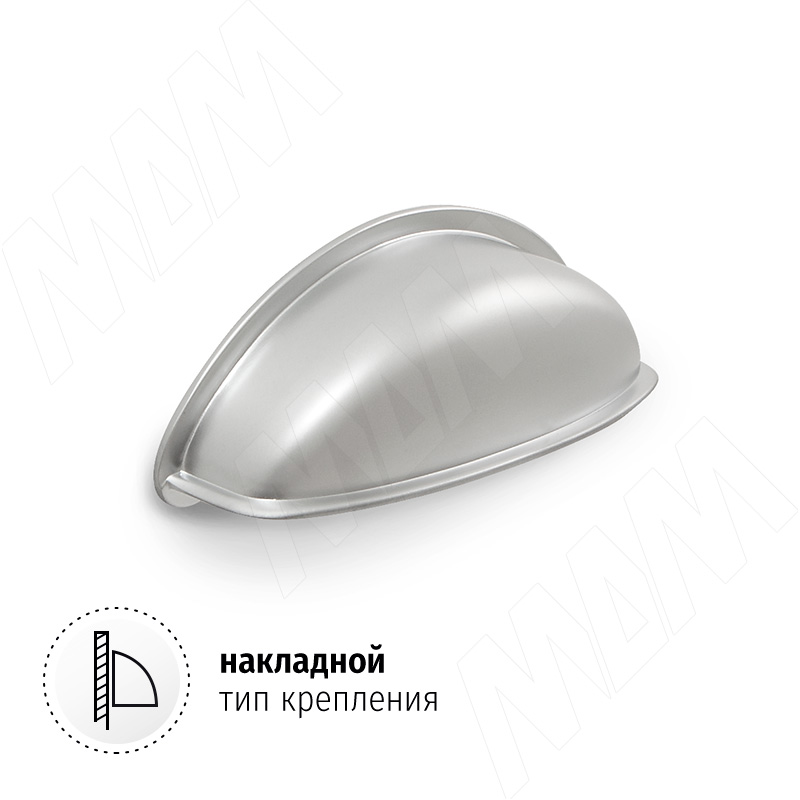 Ручка-раковина 64мм хром матовый фото товара 2 - SH.01.064.SC